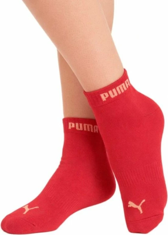 Çorape të shkurtra femrash Puma 3 copë, rozë/kuqe/të bardha