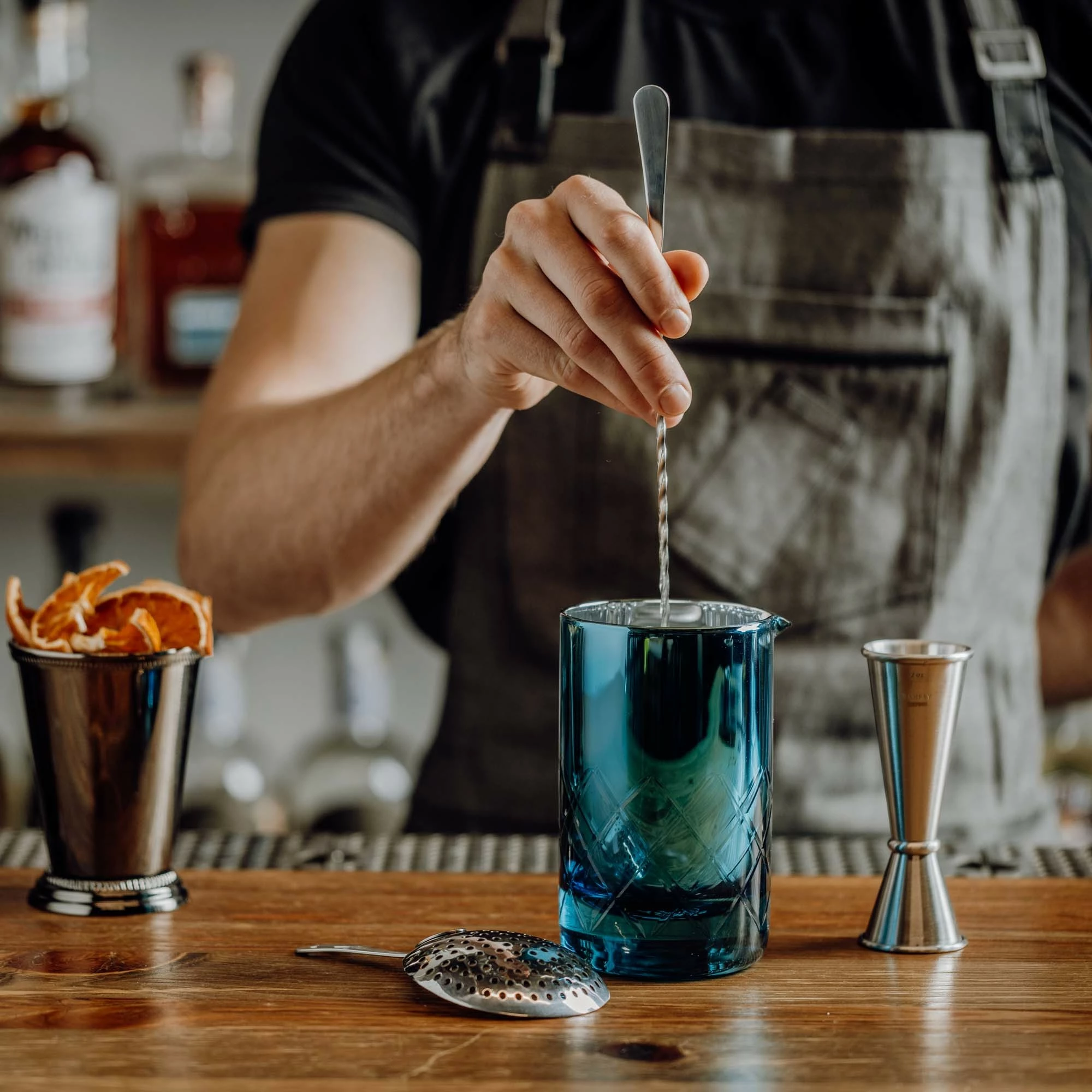 gotë miksimi BarFly 500 ml, diametër 95 mm, lartësi 140 mm, blu