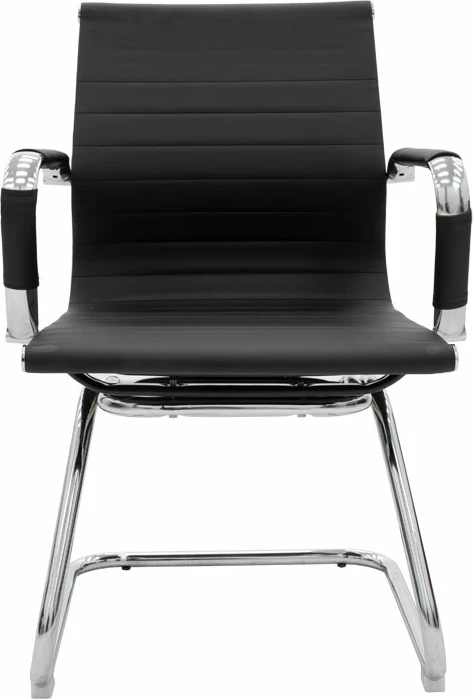 Karrige për mysafirë për zyre, ngjyrë e zezë, PU, 55.5x48x88cm