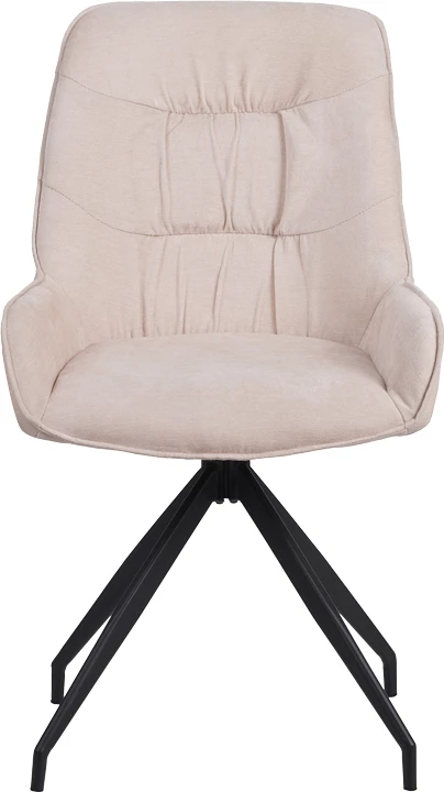 Kadeira rrotulluese, pëlhurë bezhë, këmbë metalike të zeza, 57.5x51x89