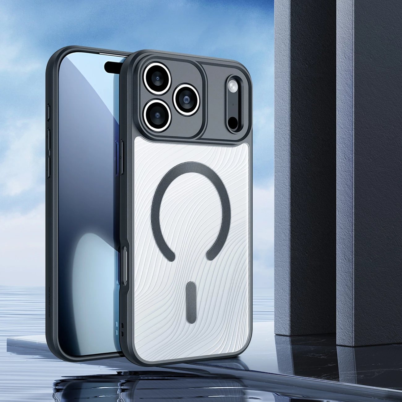 Mbështjellës Dux Ducis AIMO Mag për iPhone 17 Pro Max, MagSafe, i zi