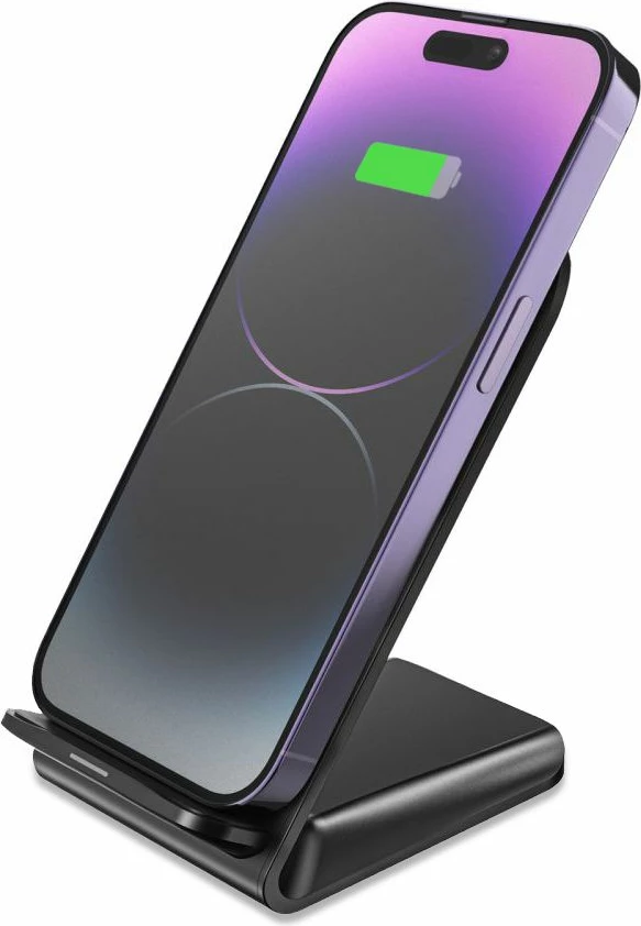 Karikues pa tela me stand, Tech-Protect QI15W-S2, 15W, USB-C, me kabllo USB-A/USB-C 50cm, zi