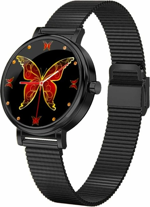 Smartwatch për femra Rubicon, e zezë