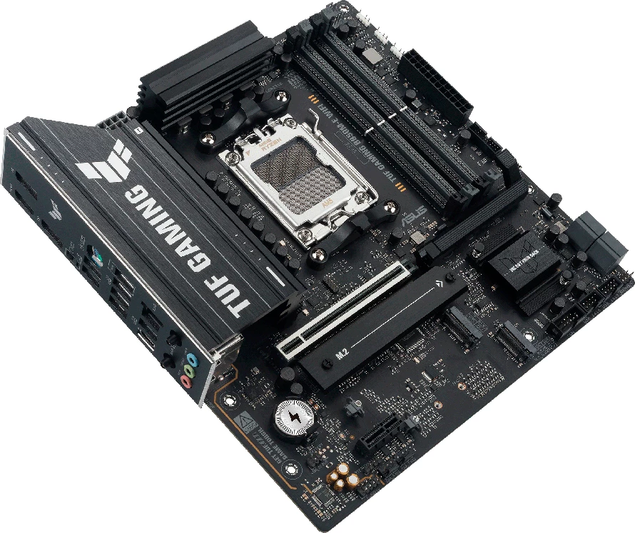 Pllakë amë ASUS TUF Gaming B850M-E WIFI, AM5, mATX, DDR5 4xDIMM, 3x M.2, 4x SATA, PCIe 5.0, 2.5GbE, WiFi 6E, Bluetooth 5.3