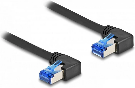 Kabllo rrjeti DeLOCK RJ45 Cat6a S/FTP, 2 m, e kënduar, e zezë