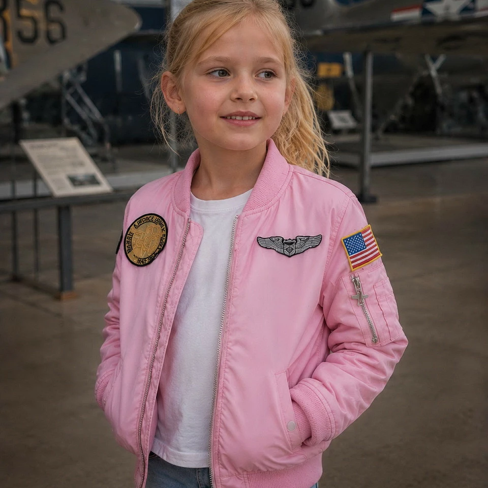 Xhaketë Për Fëmijë Fostex Garments Kids MA-1 flight jacket pink