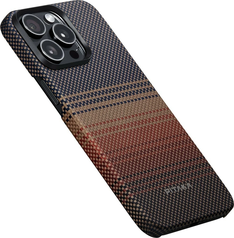 Mbështjellës Pitaka MagEZ Case 5 për iPhone 15 Pro Max, MagSafe, 0.69 mm, aramid fiber, Sunset 7