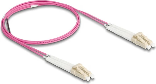 Kablë fibër optike DeLOCK LC Duplex–LC Duplex OM4 multimode, 1 m, violet