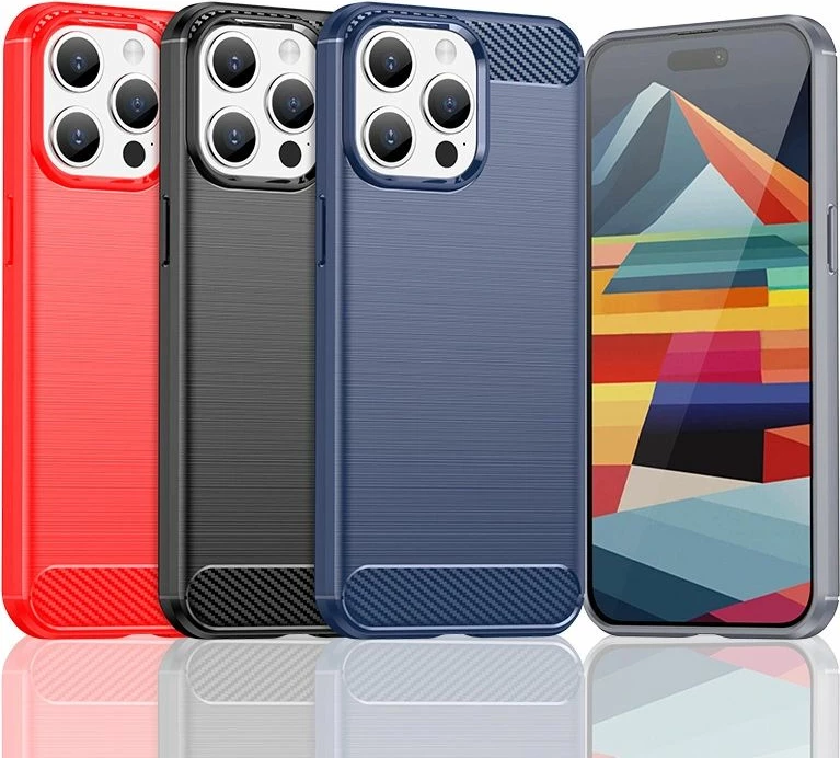 Mbrojtëse telefoni Hurtel Carbon Case për iPhone 15 Pro Max, kaltër [Ngjyra: Kaltër]