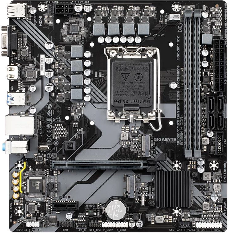 Motherboard Gigabyte B760M H DDR4, Intel B760, LGA1700, 2xDDR4, mATX