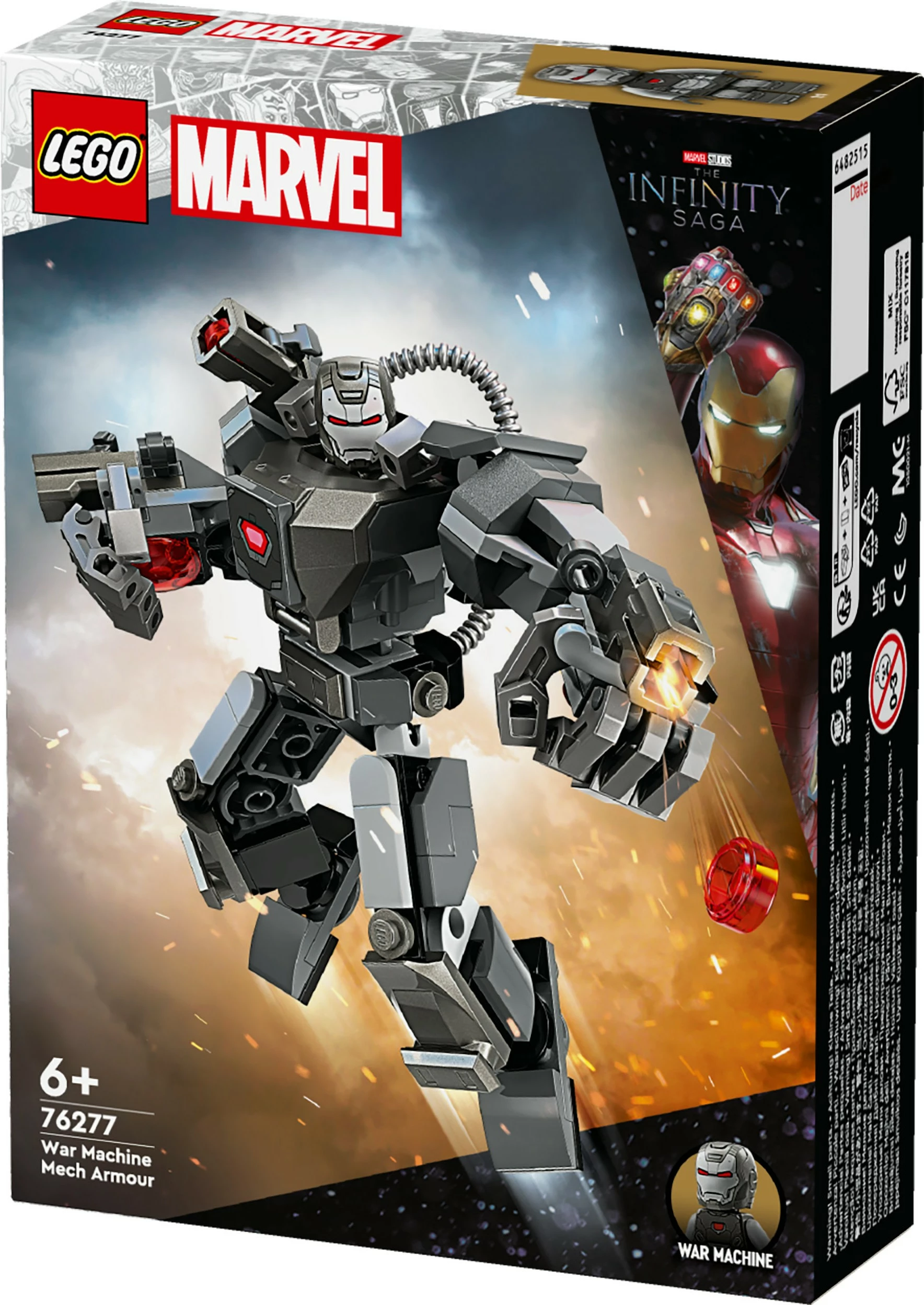 Set ndërtimi LEGO Marvel 76277 War Machine Mech Armour, 154 pjesë, multikolor