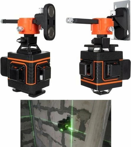Laser nivelues linje Bigstern 4D 16 linja 25 m, i gjelbër, set me 2 bateri + karikues