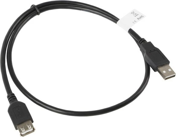 Kabllo USB Lanberg CA-USBE-10CC-0007-BK, 0.7 m, USB 2.0, e Zezë