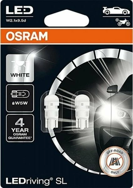 Llambë LED për veturë Osram 2825DWP-02B, W5W, 12V, 0.8W, 6000K, set 2 copë, e bardhë