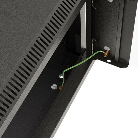 Kabinet rack LANBERG 19" 9U 540x350, derë xhami, i zi