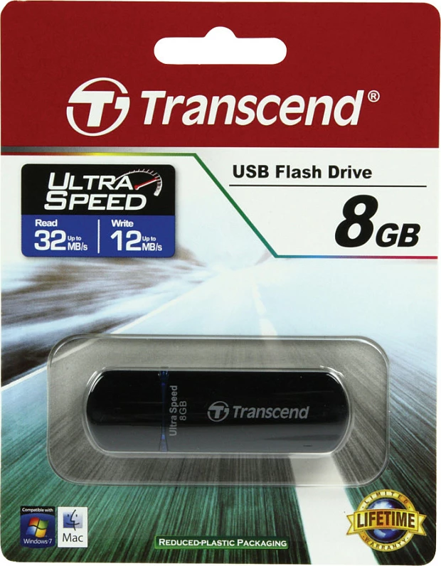 USB stick Transcend JetFlash 600 8GB, USB 2.0, e zezë