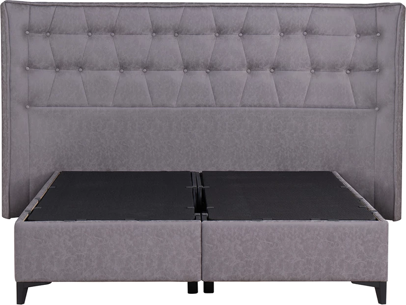 Krevat me hapësirë për depo, kadife gri, 160x200cm, 218x222x122cm