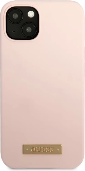 Mbështjellës Guess GUHMP13MSBPLP për iPhone 13 6.1", silikon, MagSafe, rozë