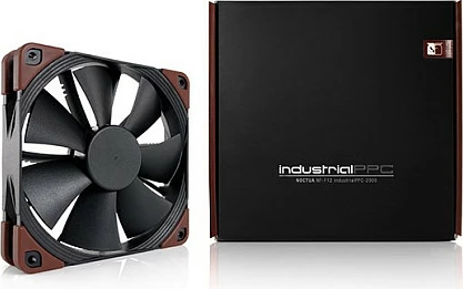 Fan kasë NOCTUA NF-F12 industrialPPC-2000, 120mm, 2000RPM, 3-pin, IP52, Zi/Kafe