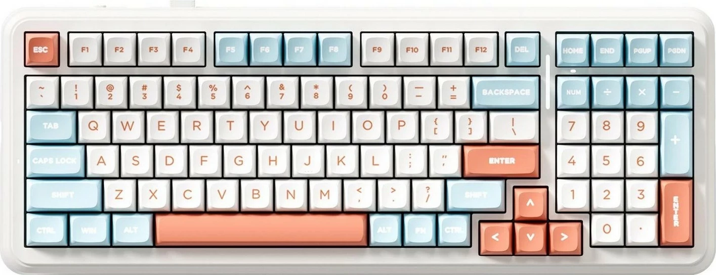 Tastierë mekanike Mchose K99, 96%, RGB, wireless/wired, portokalli
