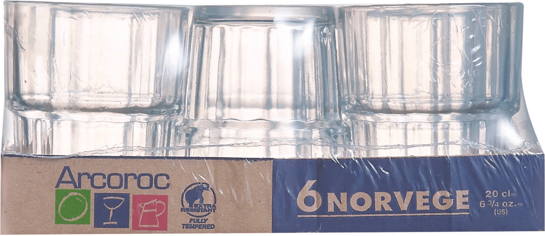 Gotë lowball Arcoroc Norvegia 200 ml, transparente, set 6 copë