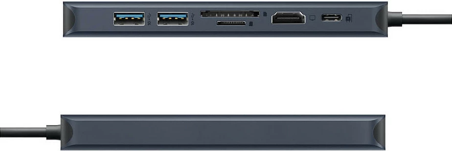 Hub USB-C Targus HyperDrive EcoSmart Gen.2, 2x USB 3.2, HDMI 4K, Ethernet, lexues kartelash, 100W PD, blu