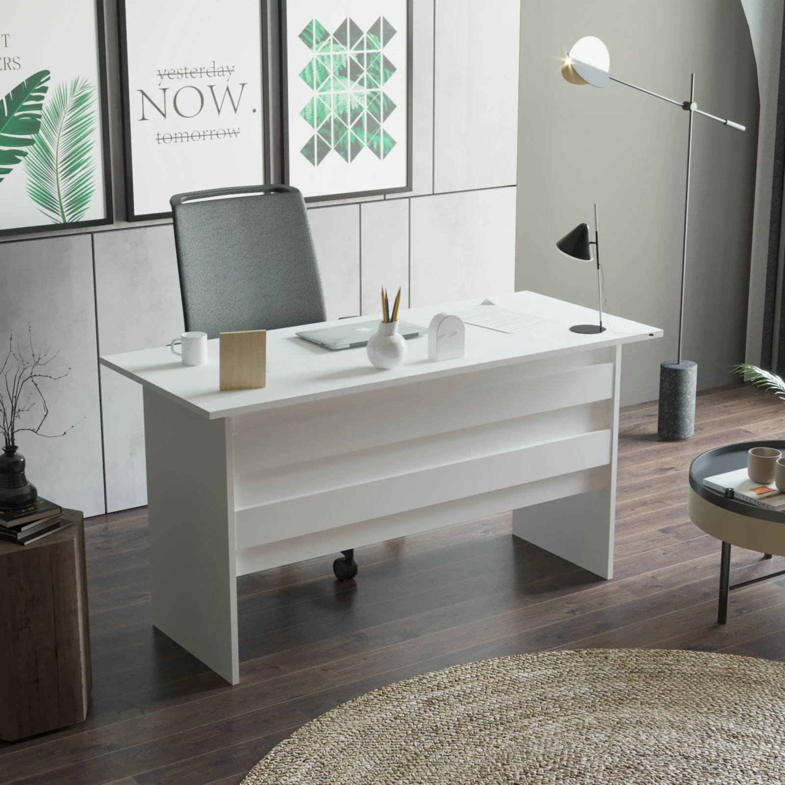 Set mobiljesh për zyre Hanah Home, Vo16-W, ngjyrë e bardhë