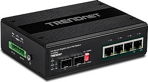 Switch TRENDnet TI-UPG62, 4x Gigabit Ultra PoE, 2x SFP, DIN Rail, IP30