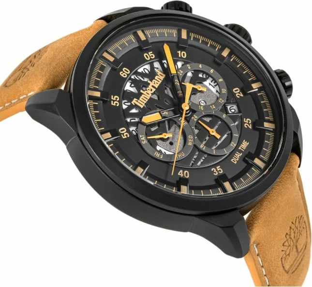 Orë dore meshkuj Timberland Henniker III TDWGF2100602, e zezë, set me çantë