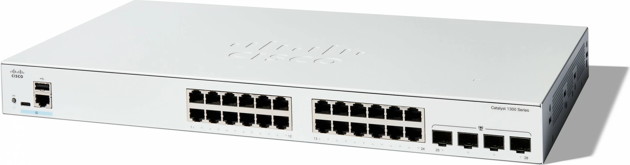 Switch Cisco Catalyst 1300-24T-4G, 24 porta GE, 4x1GE SFP, Managed, L2/L3, Gigabit Ethernet, bardhë