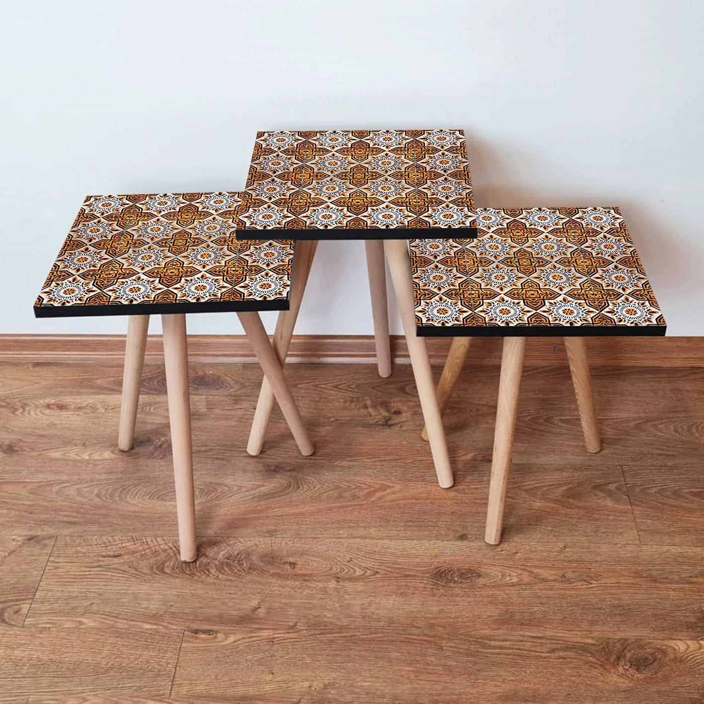 Set tavolinash të vendosshme, Skye Decor, 3Shp52, portokalli, 3 copë