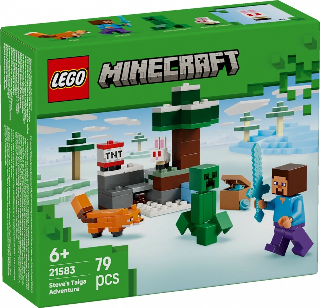 Set ndërtimi LEGO Minecraft 21583 Steve's Taiga Adventure, 79 pjesë, 6+