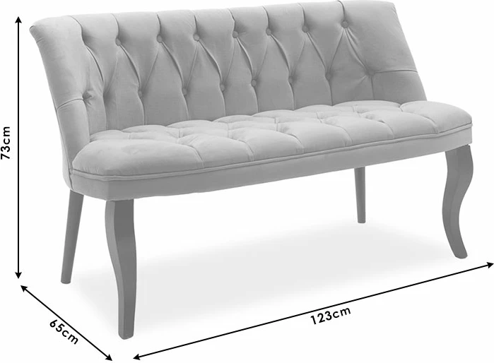 Divan dy vendesh Loreta kadife antracit me këmbë të zeza 118x55x78cm