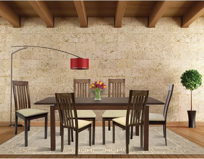 Tavolinë me karrige, 7 pjesë, ngjyrë arre, FH10030