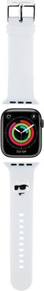 Rrip Apple Watch Karl Lagerfeld 3D Rubber Choupette Head, silikon, i bardhë, 38/40/41mm