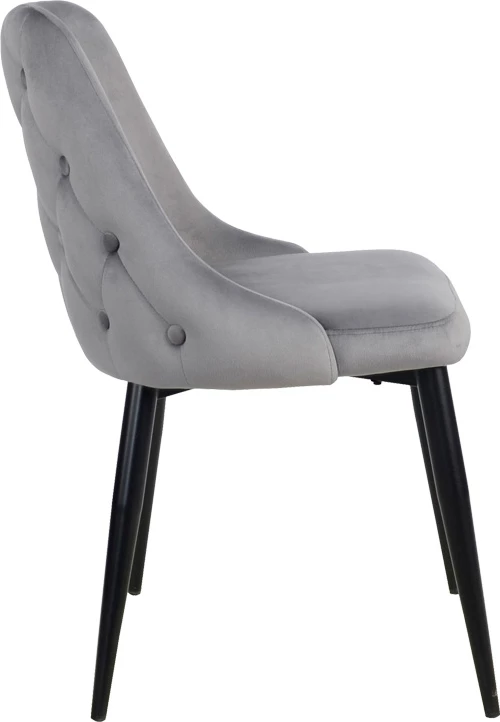 Karrige Zedna, kadife gri, këmbë metalike të zeza, 51x58x84cm