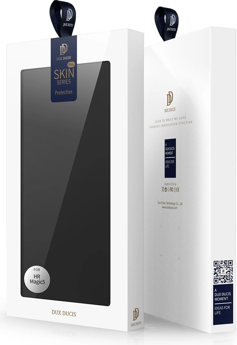 Mbështjellës Dux Ducis Skin Pro për Honor Magic5, me kapak, xhep kartele dhe funksion standi, i zi