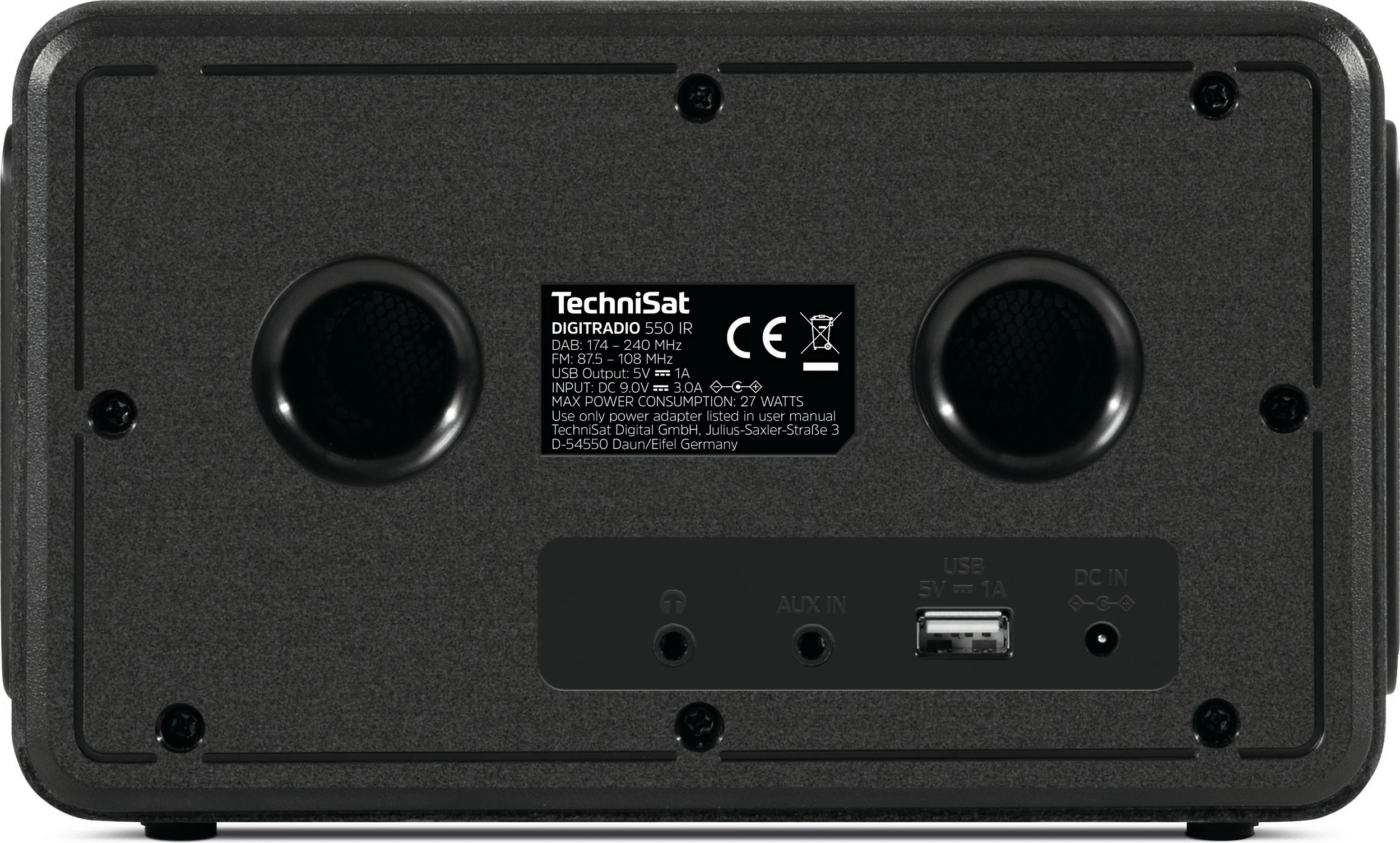 Radio digjitale TechniSat DigitRadio 550 IR, internet radio, DAB+, FM, e zezë