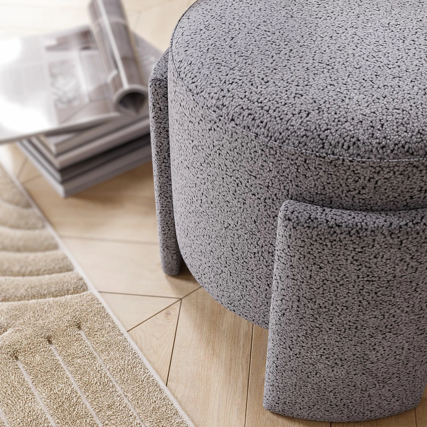 Puf Atelier del Sofa, ngjyrë hiri