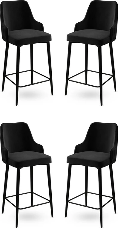 Set karrigesh për bar (4 copë), Hanah Home, Enox, e zezë