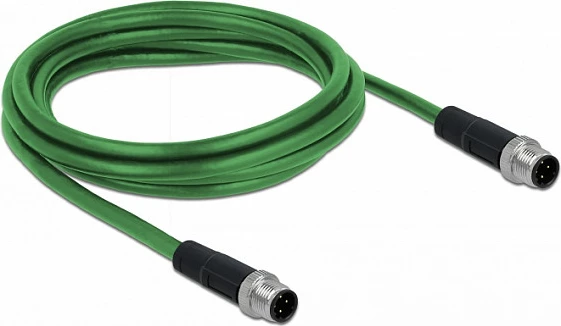Kabl Ethernet industrial DeLOCK 85918, M12, 2 m, i gjelbër