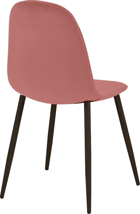 Karrige ngrënieje Bella, kadife 'rotten apple', këmbë metalike të zeza, set prej 4 copash, 43.5x52x89cm