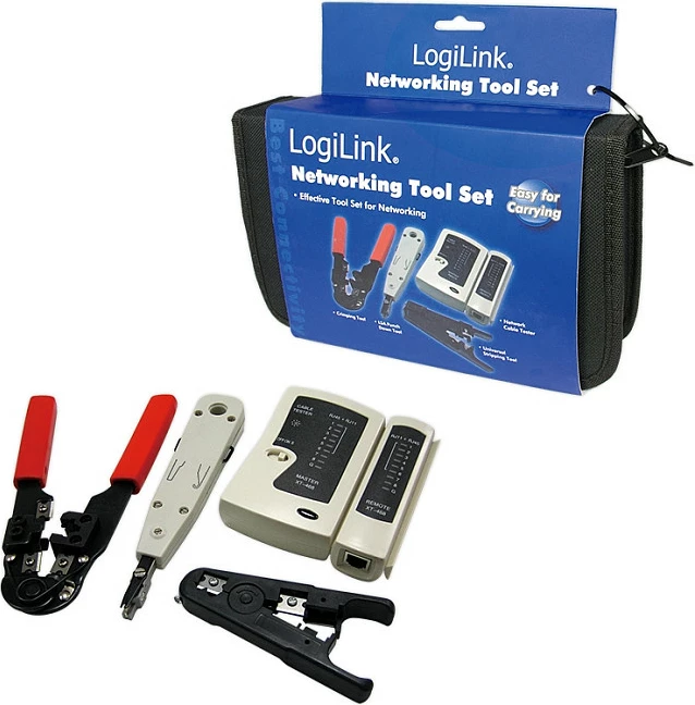 Set veglash rrjeti LogiLink WZ0012, tester kabllo, krimpues RJ45