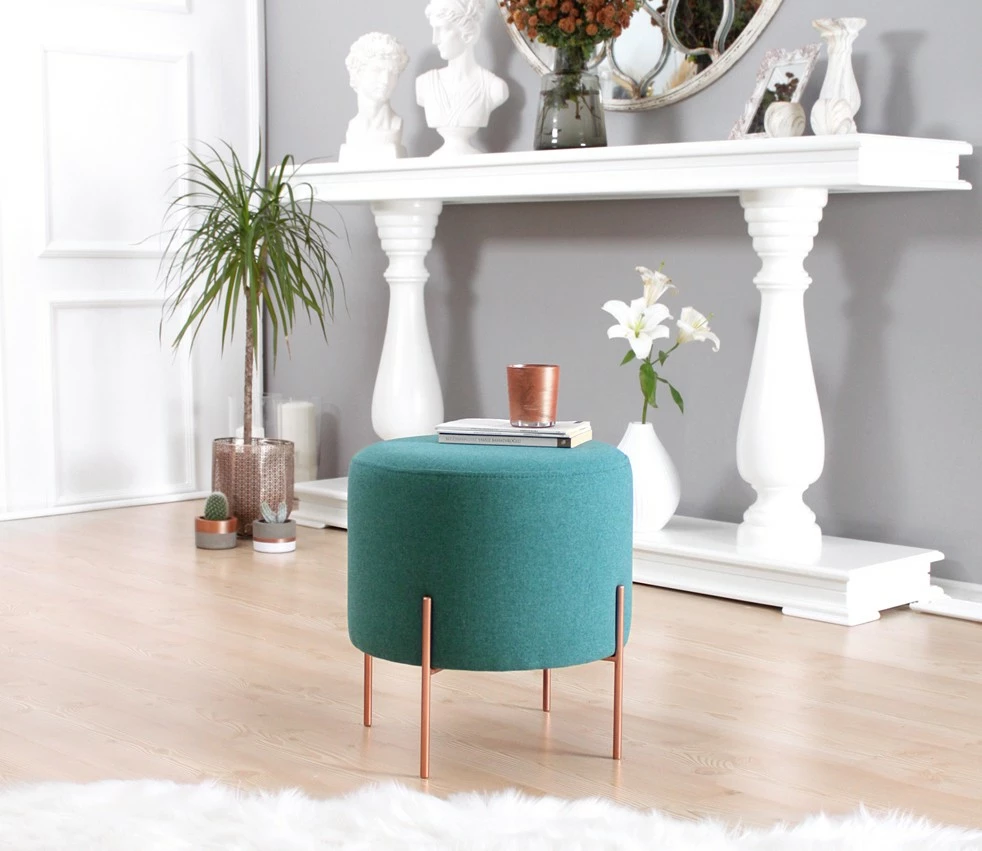 Puf Atelier del Sofa, ngjyrë jeshile e çelët, 45 cm