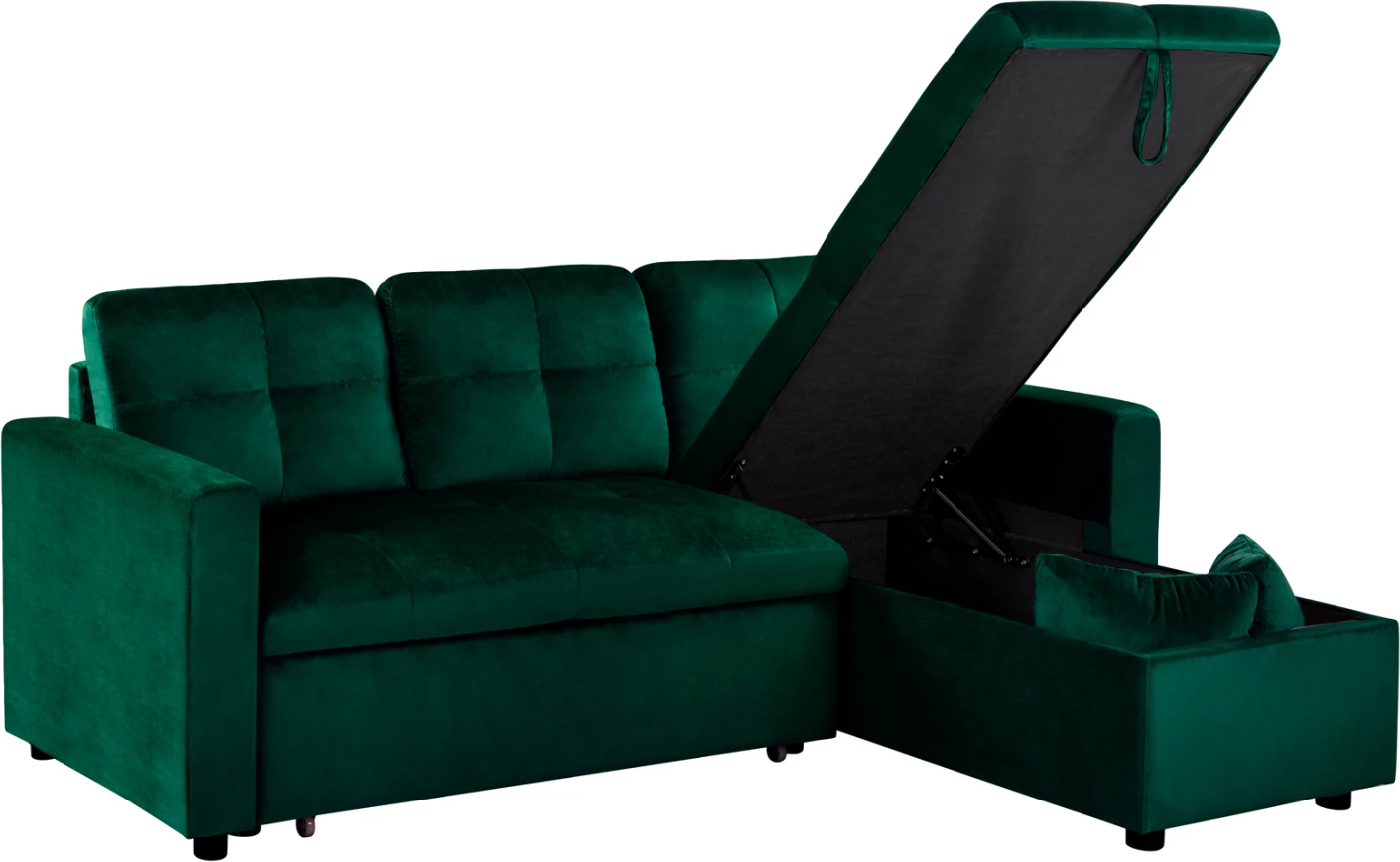 Divan qoshe që bëhet shtrat Wayne 224x147x85 FH3028.13 Kadife Jeshile Cipres