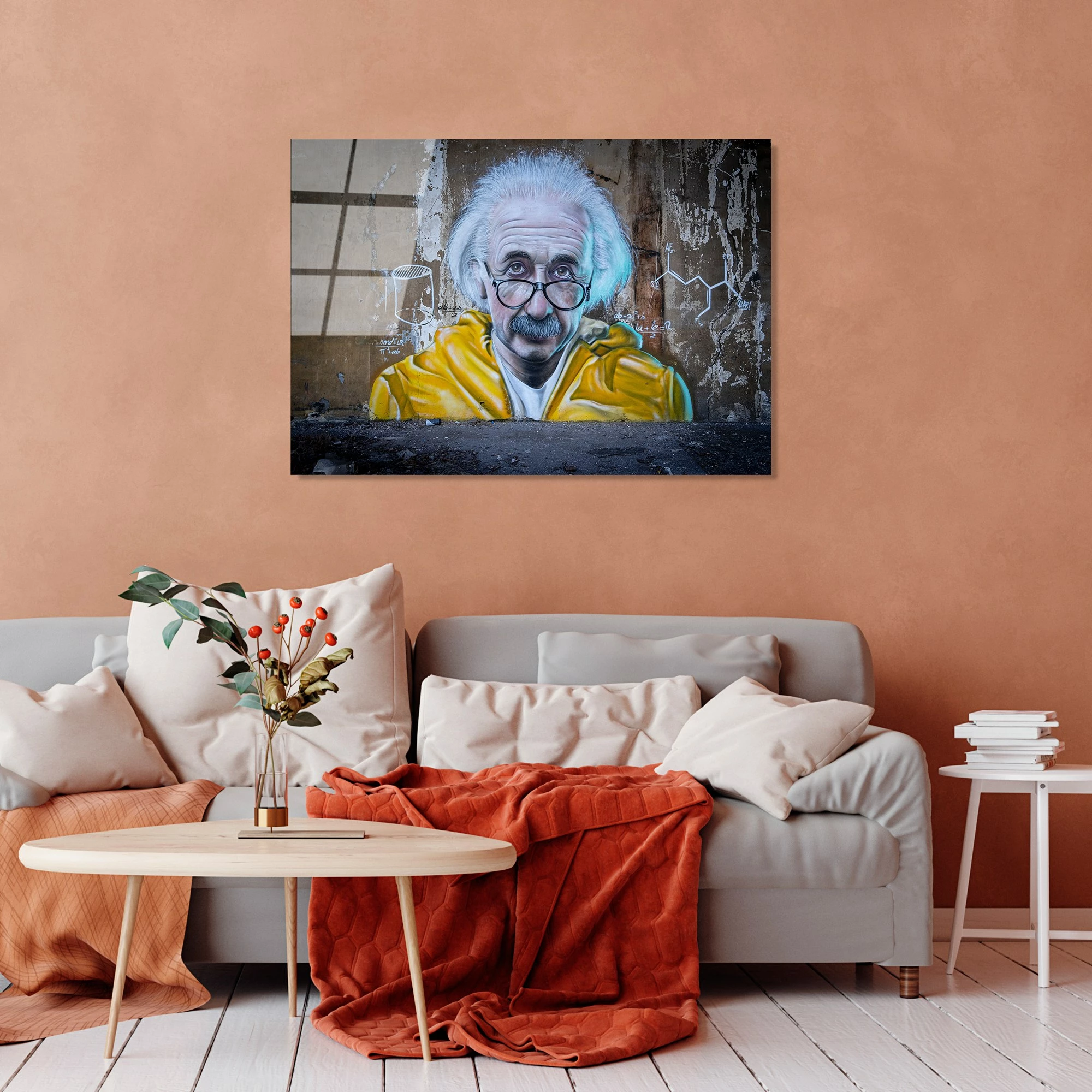 Pikturë dekorative xhami e temperuar, Banksy, shumëngjyrëshe, 45x65cm