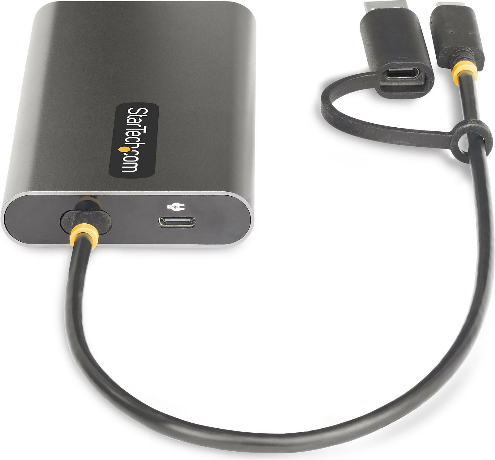 Adapter USB-C/A në Dual HDMI StarTech, 2x HDMI, 4K 60Hz, Power Delivery 100W, gri