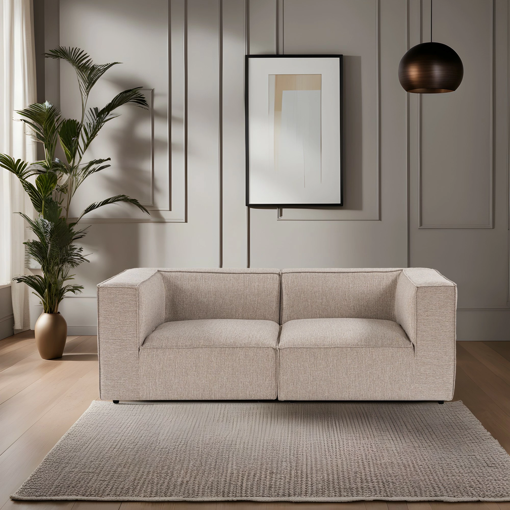 Divan dy ulësesh Atelier del Sofa, Sora 2, bezhë rëre