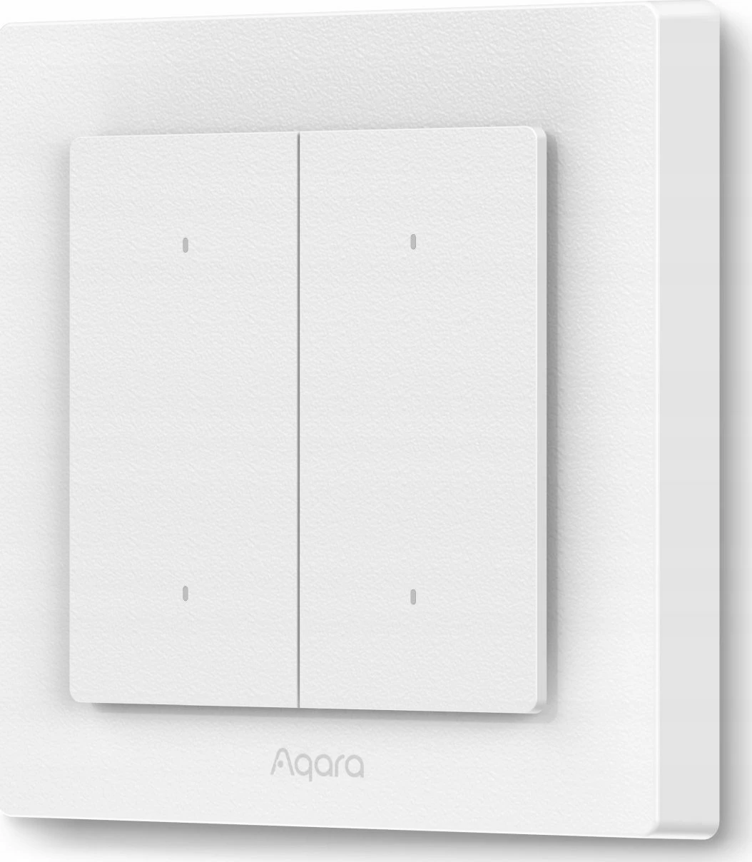 Ndërprerës i mençur drite Aqara Light Switch H2 EU Double, 2 kanale, Matter over Thread/Zigbee, 55x55 mm, bardhë
