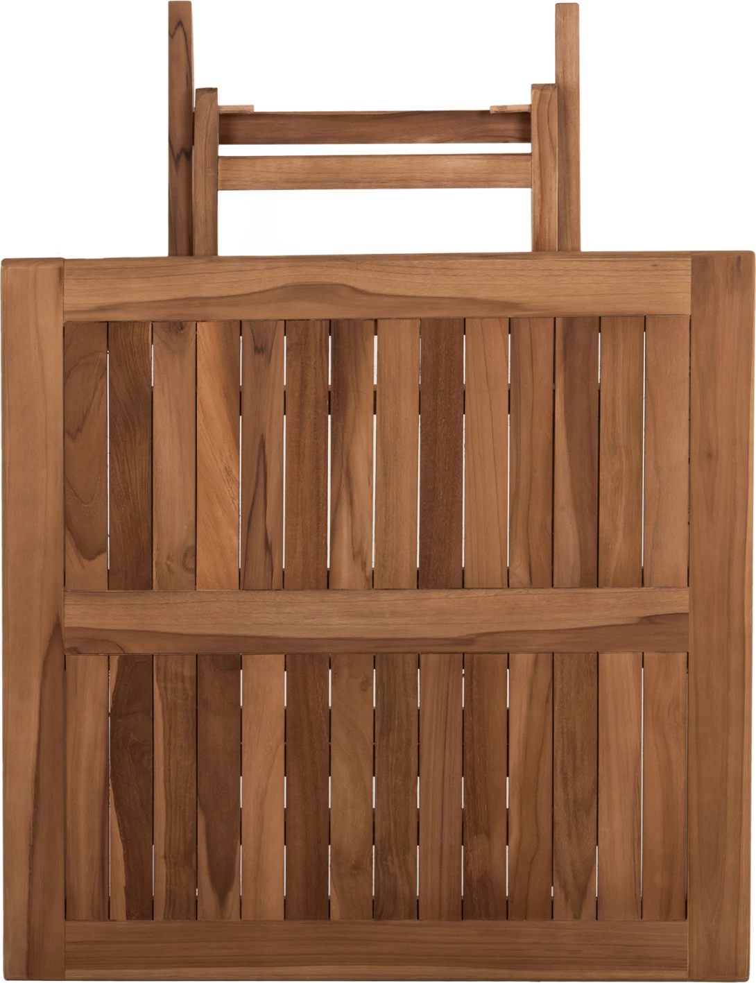 Tavolinë me karrige për terasë, 3 copë, palosëse, Kendall, dru tik, ngjyrë natyrale